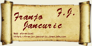 Franjo Jančurić vizit kartica